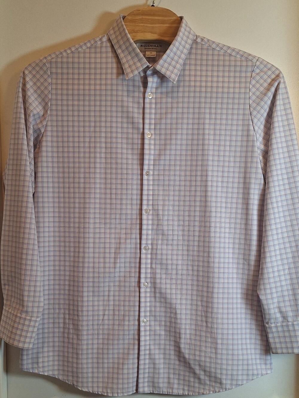 Mizzen+Main Mens 2XL Trim Fit Shirt Performance Stretch Button Up Long Sleeve